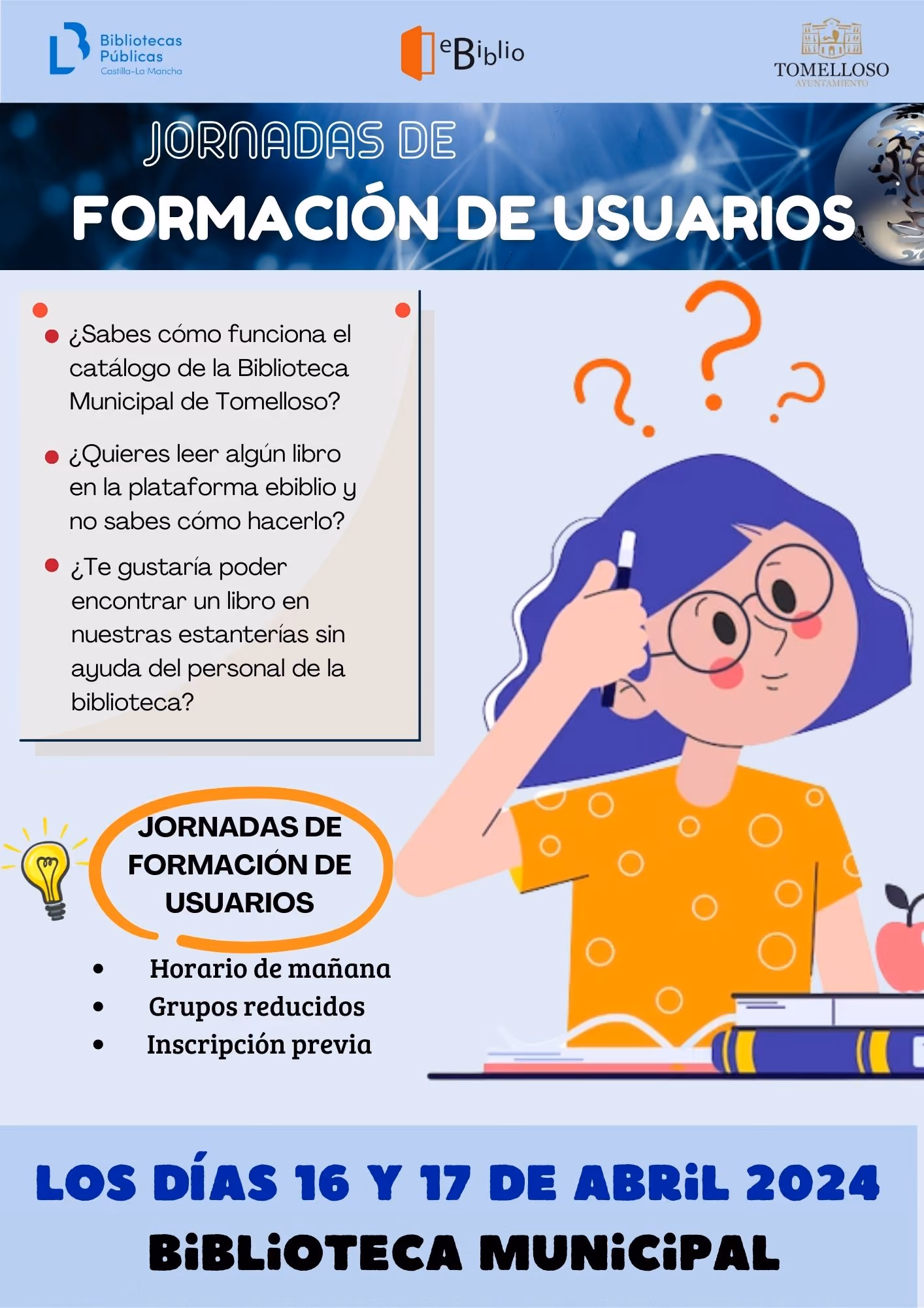 cartel de la actividad con horarios y plazos