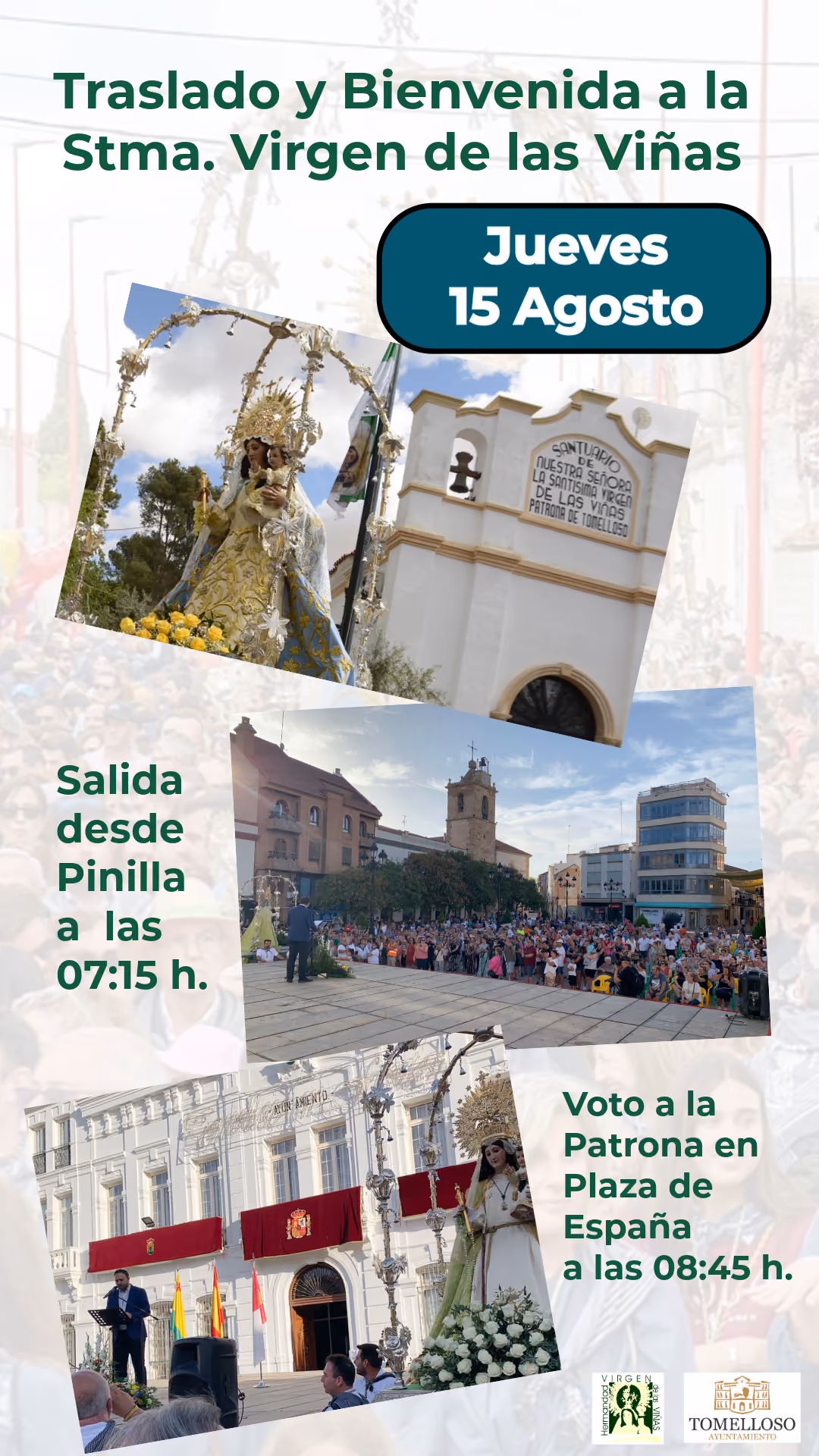 Cartel Traslado y Bienvenida a Stma. Virgen de las Viñas