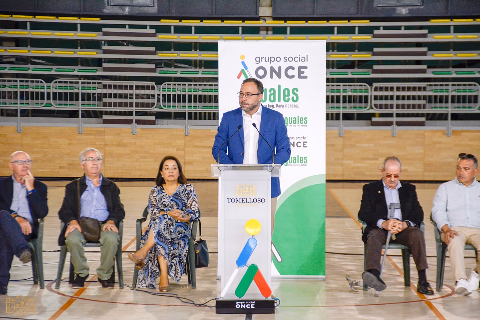 Javier Navarro, durante su intervención en el Día de la ONCE