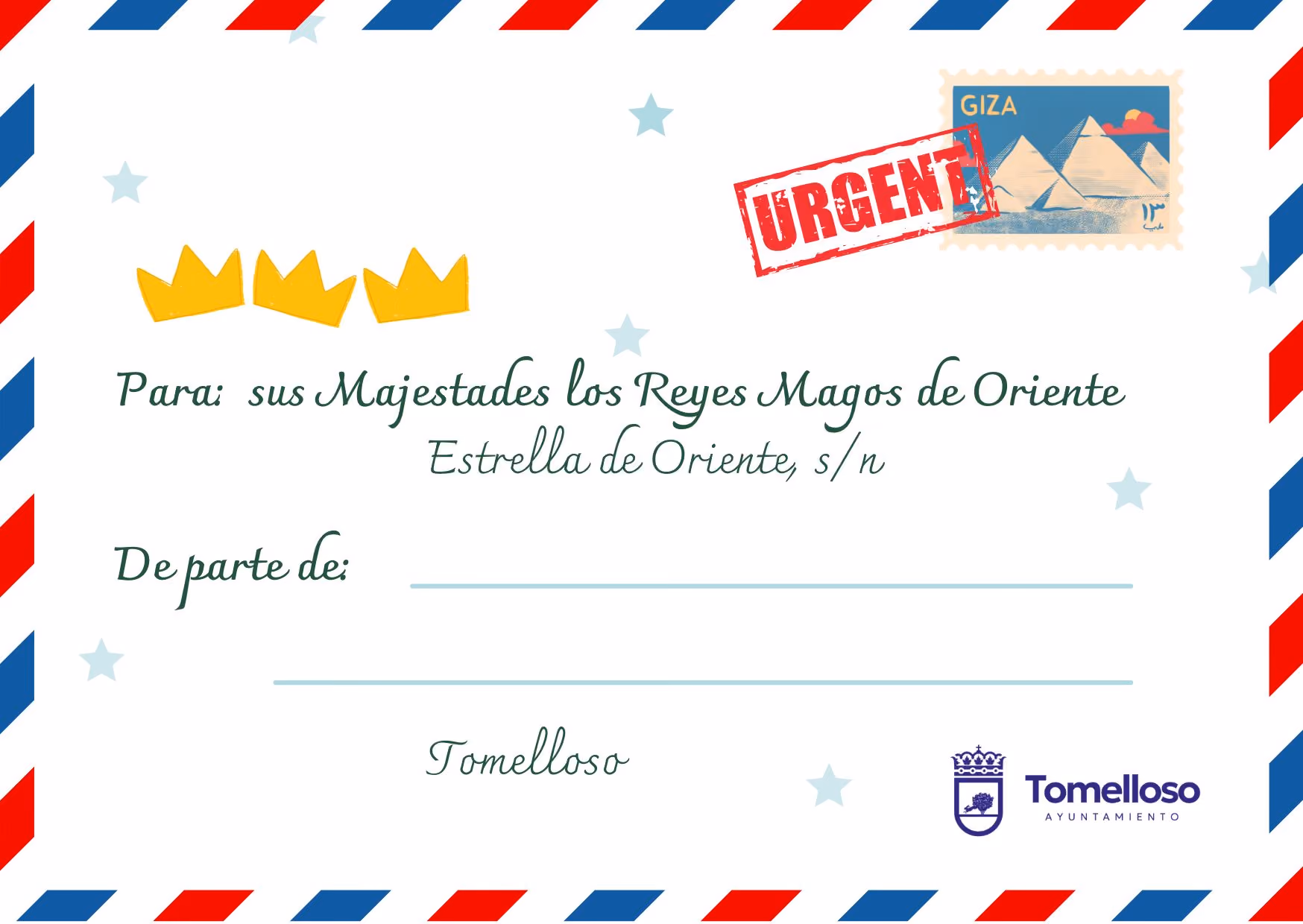 Carta de los Reyes Magos junto al buzón de la Posada de los Portales