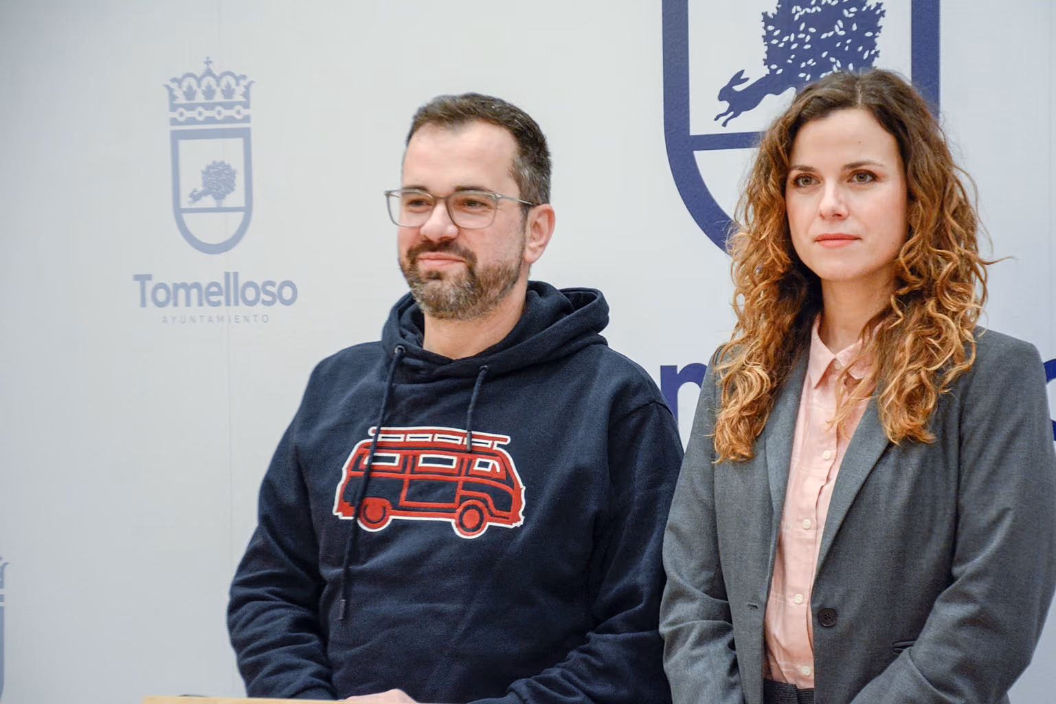 Los concejales del grupo PSOE, durante la rueda de prensa.