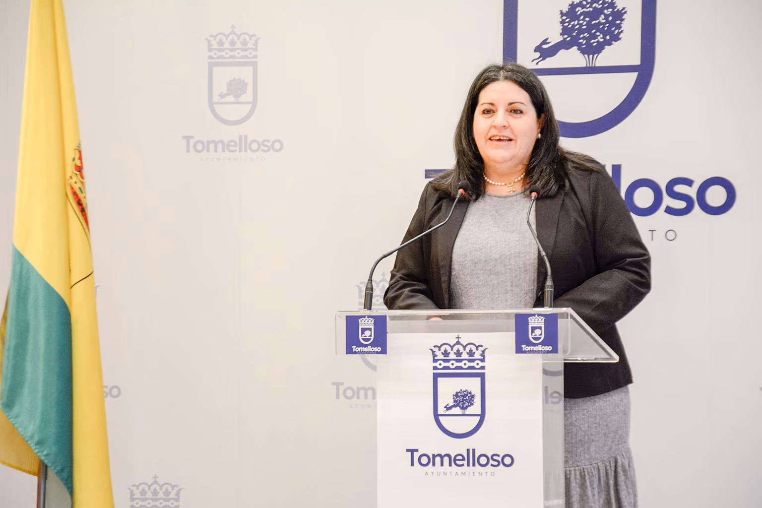 Inés Losa durante el encuentro con los medios de esta mañana