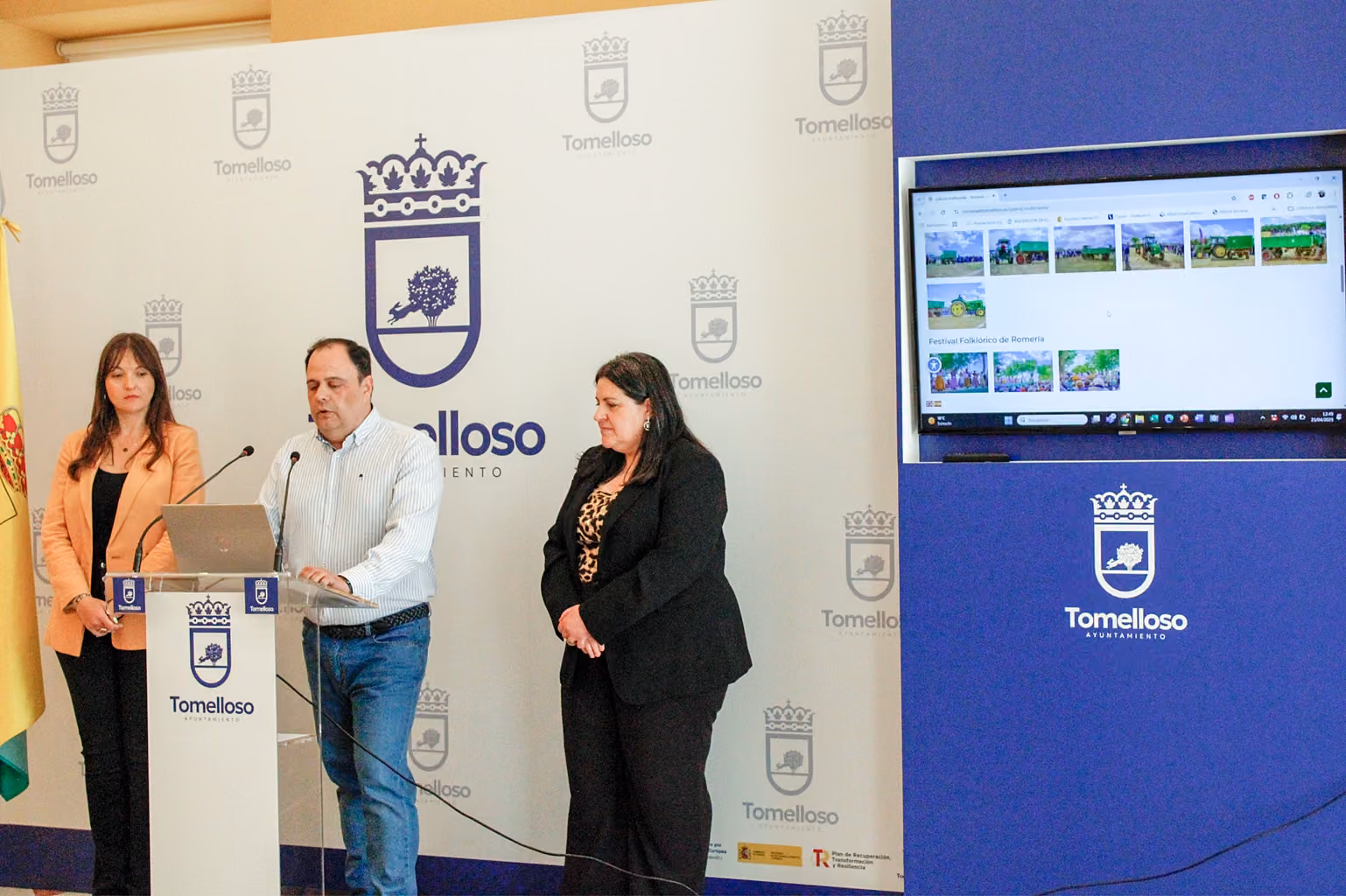 Instante de la presentación de la web de la Romería celebrada en el Ayuntamiento 