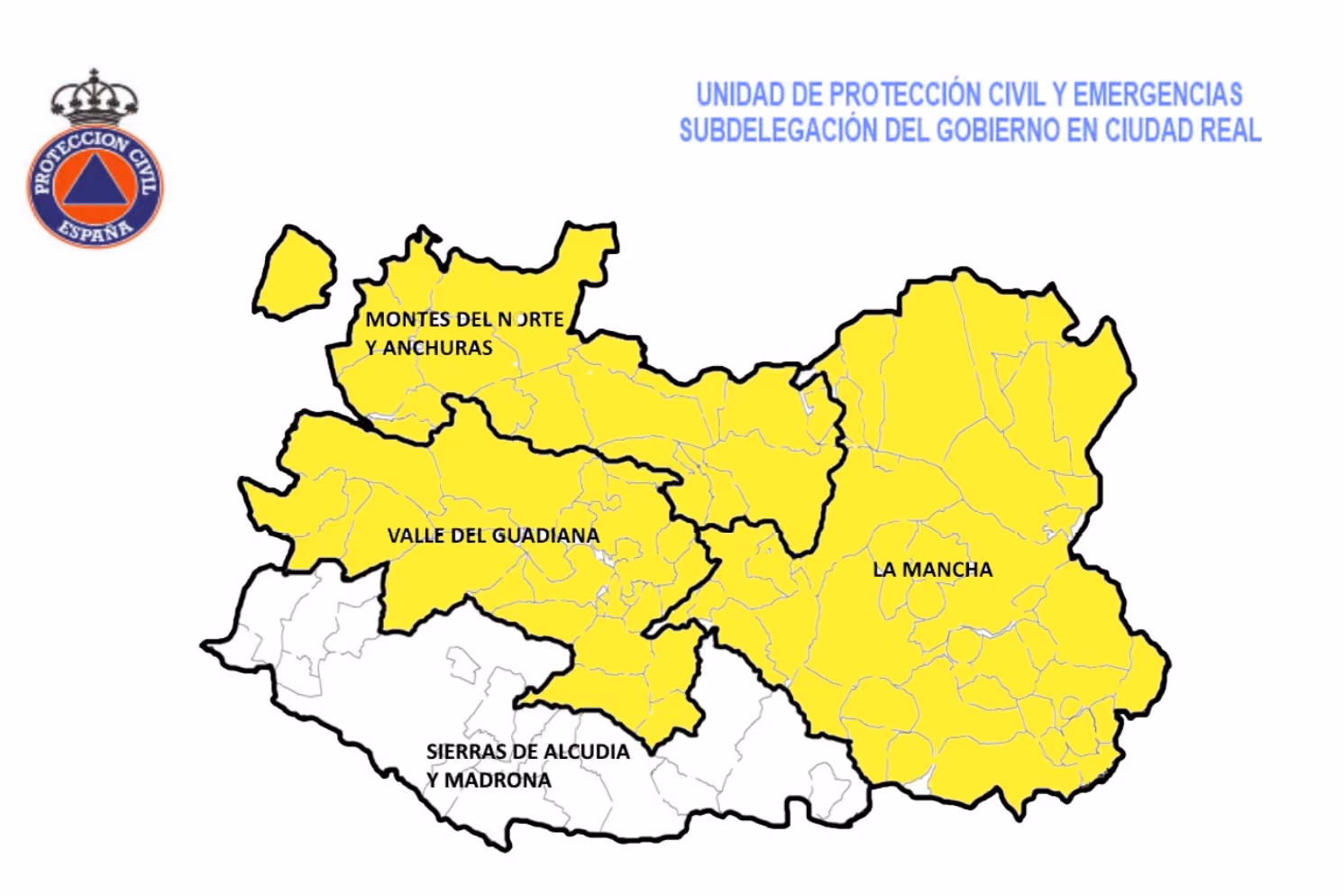 Mapa de la provincia con las alertas establecidas para hoy miércoles