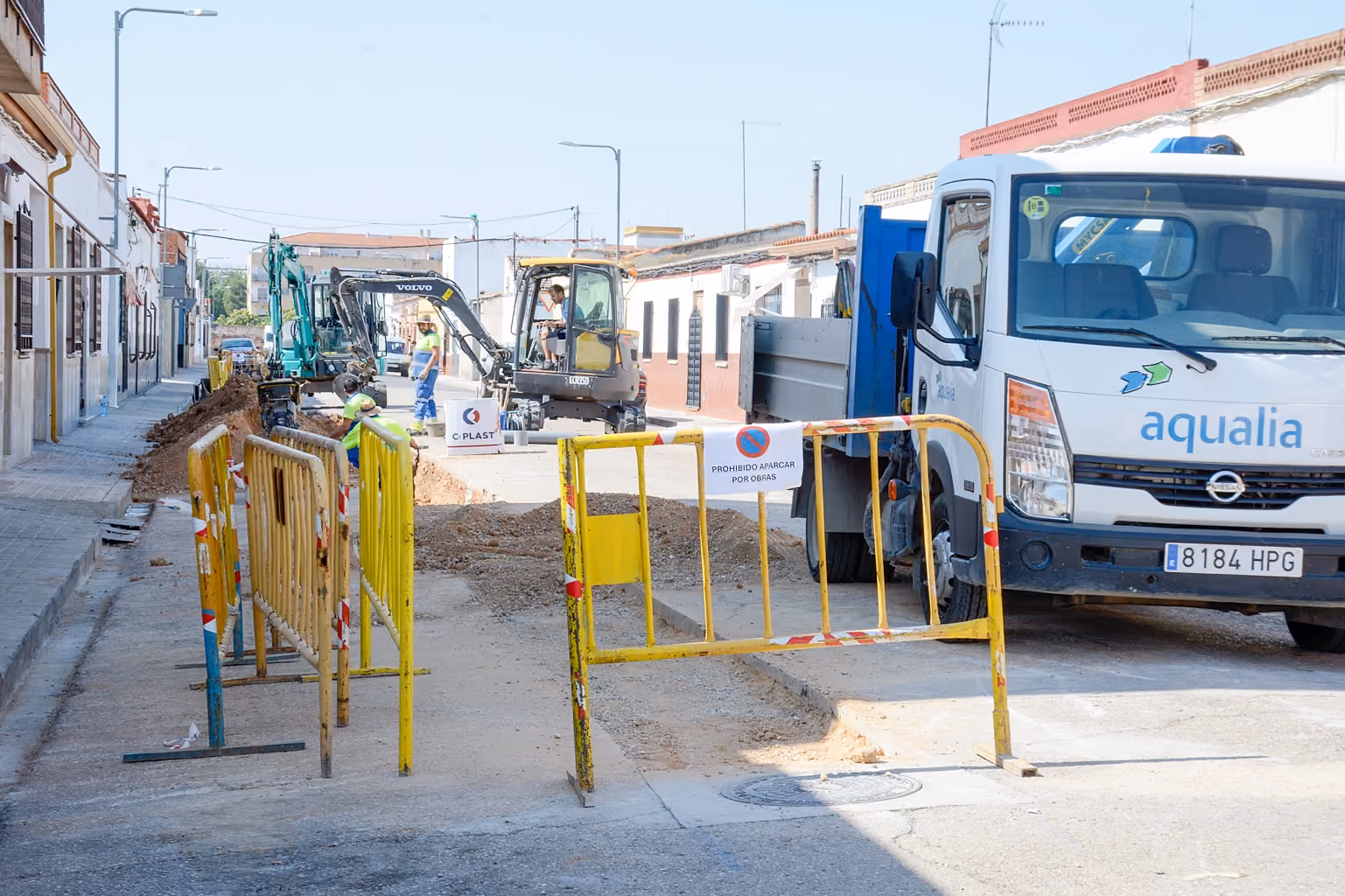 Tramo de la calle Zaragoza afectado por las obras del colector.