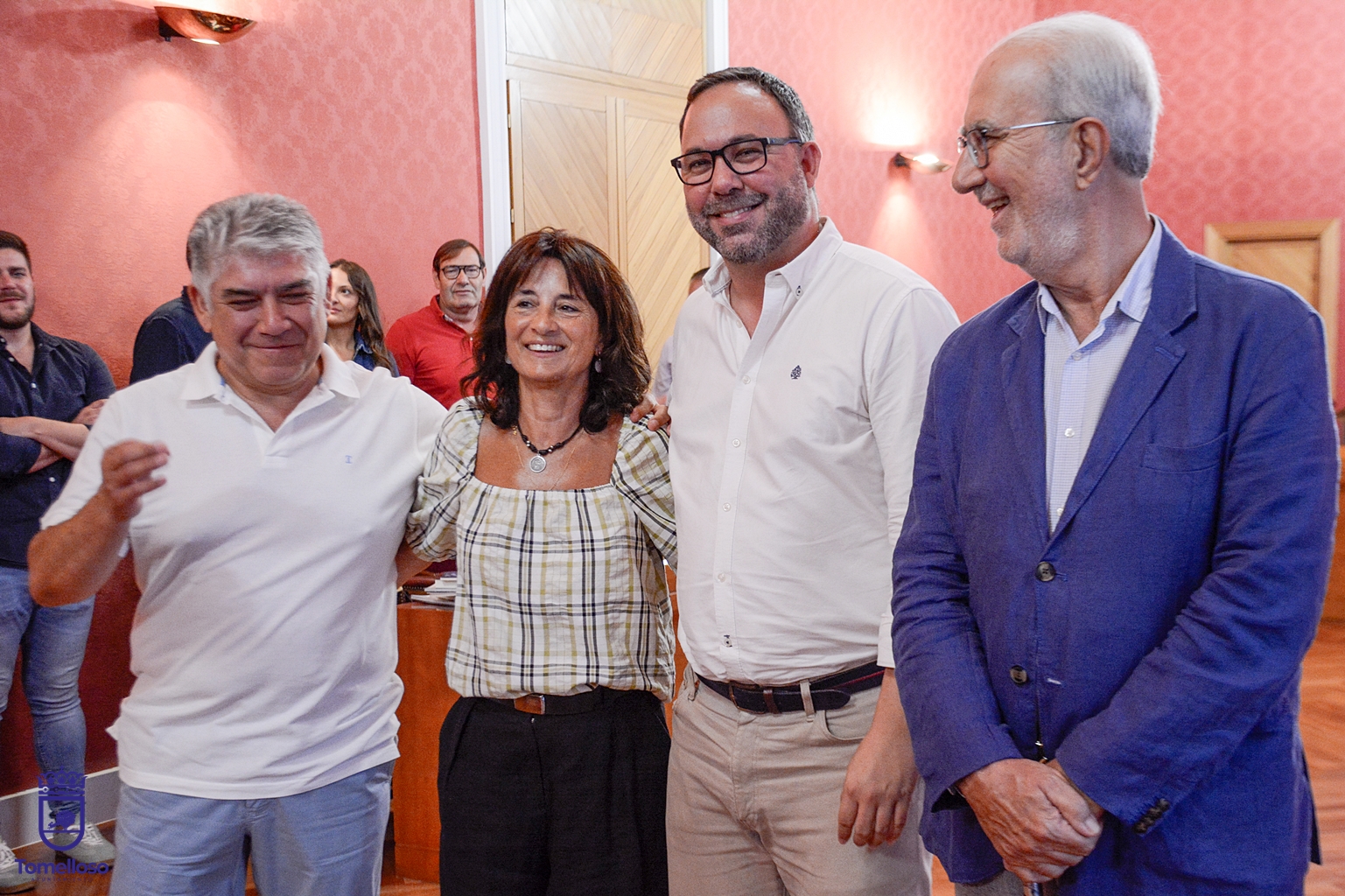 Carlos Cotillas, Javier Navarro y Javier Lozano acompañaron a Consuelo Rodríguez en su última sesión plenaria.