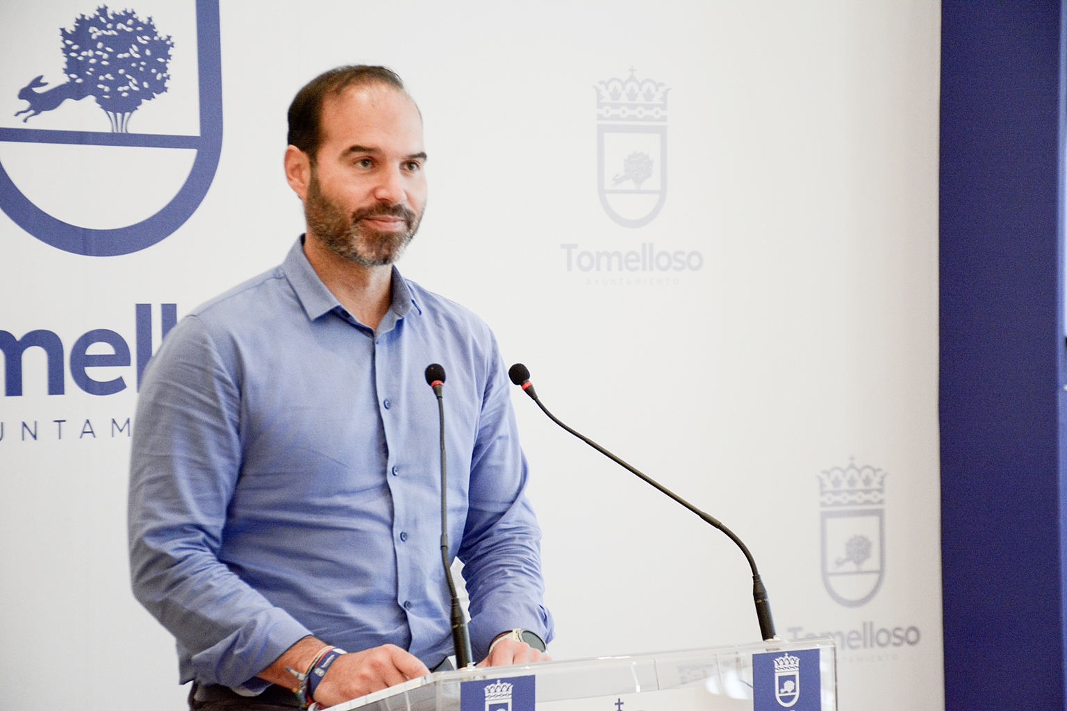 El concejal de Deportes, Benjamín de Sebastián, durante la presentación del Día de la Bici