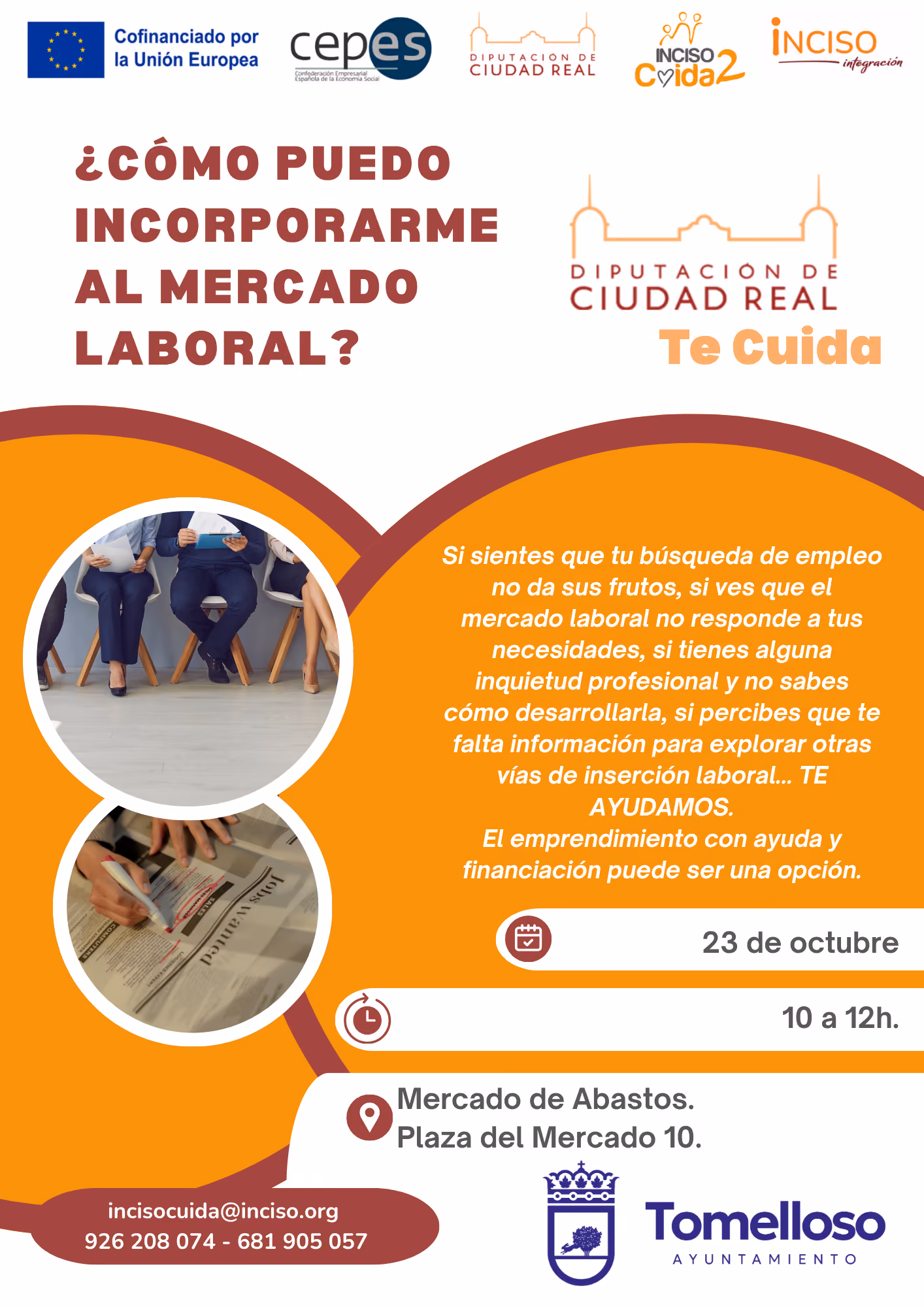 Cartel charla ¿Cómo puedo incorporarme al mercado laboral?