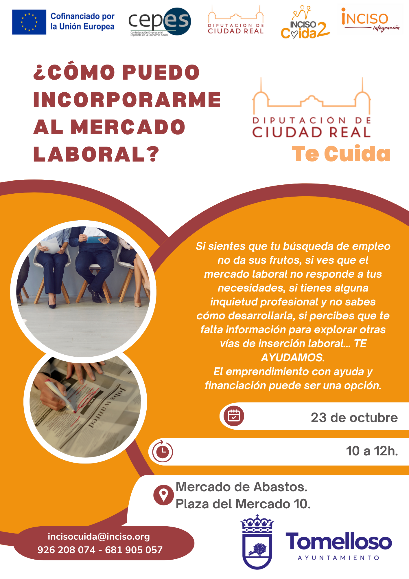 Cartel charla ¿Cómo puedo incorporarme al mercado laboral?