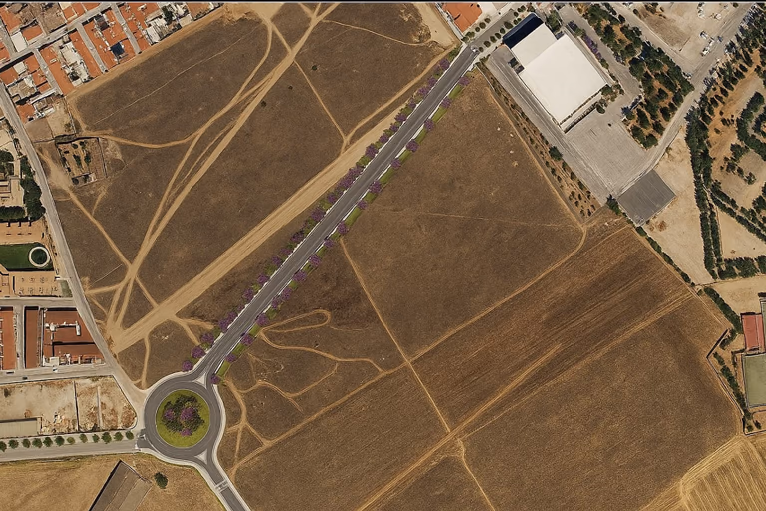 Vista aérea del plano del proyecto de la Avenida Niort