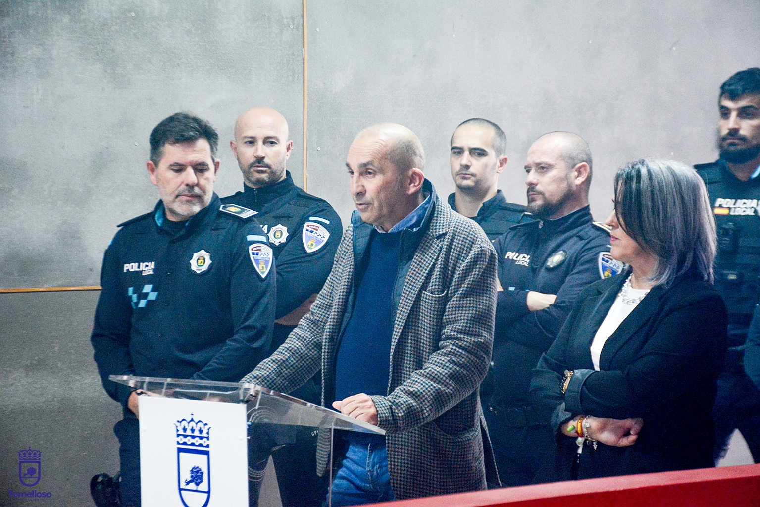 Benito Benito durante la visita relailzada al curso dirigido a la Policía Local