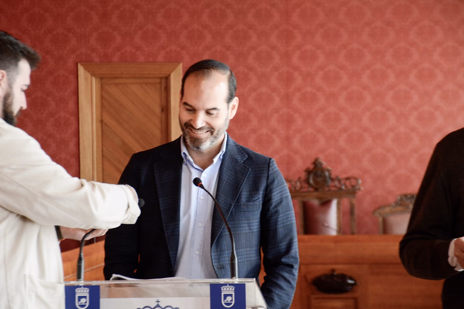 Benjamín de Sebastián durante el encuentro con los medios