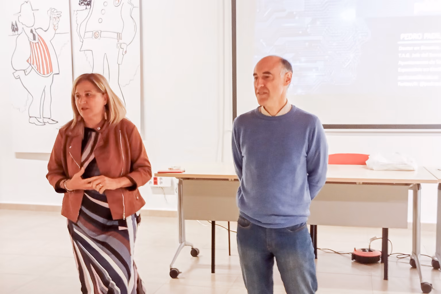 Eloísa Perales y Pedro Padilla durante una de las sesiones