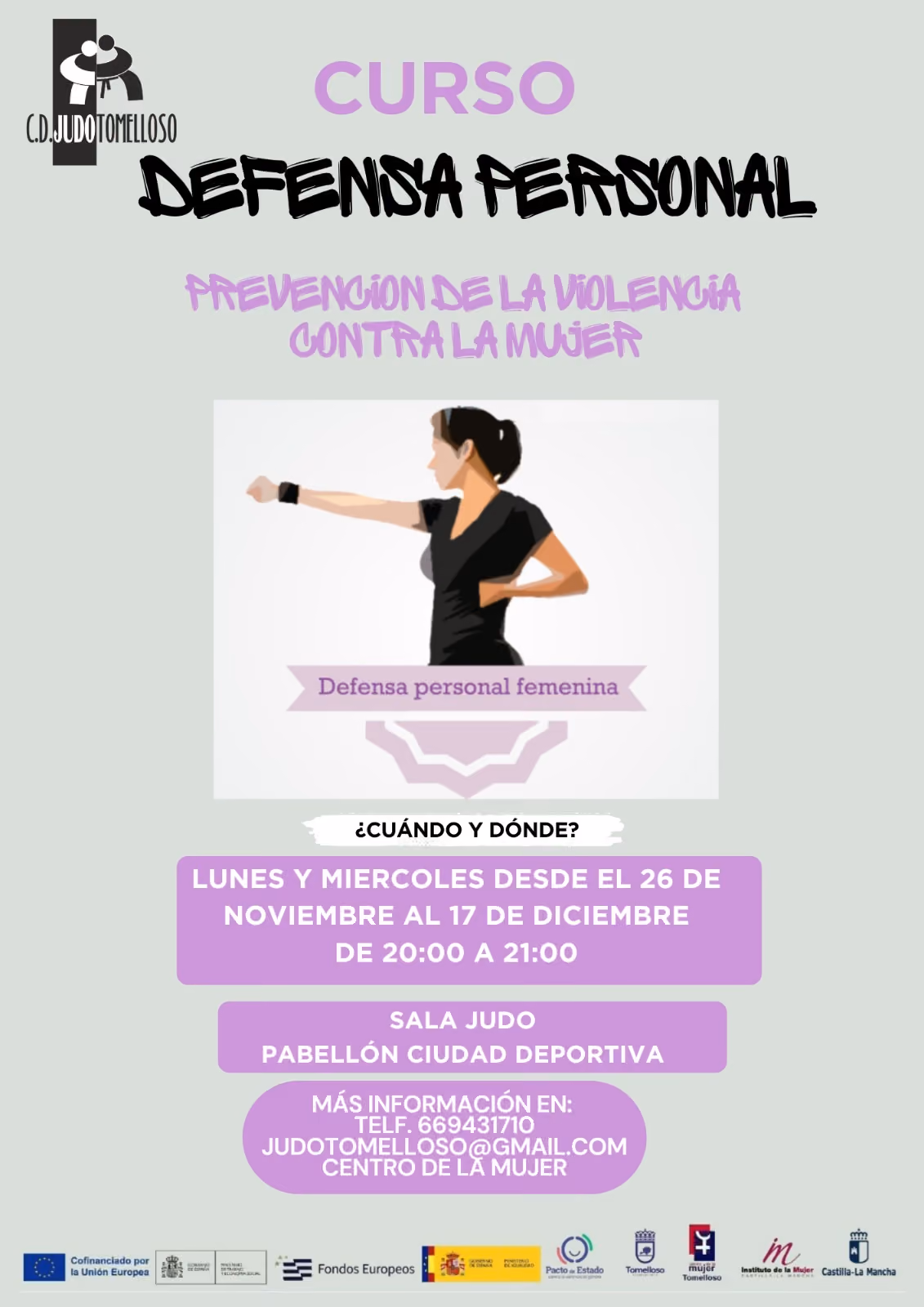 Cartel curso defensa personal mujeres