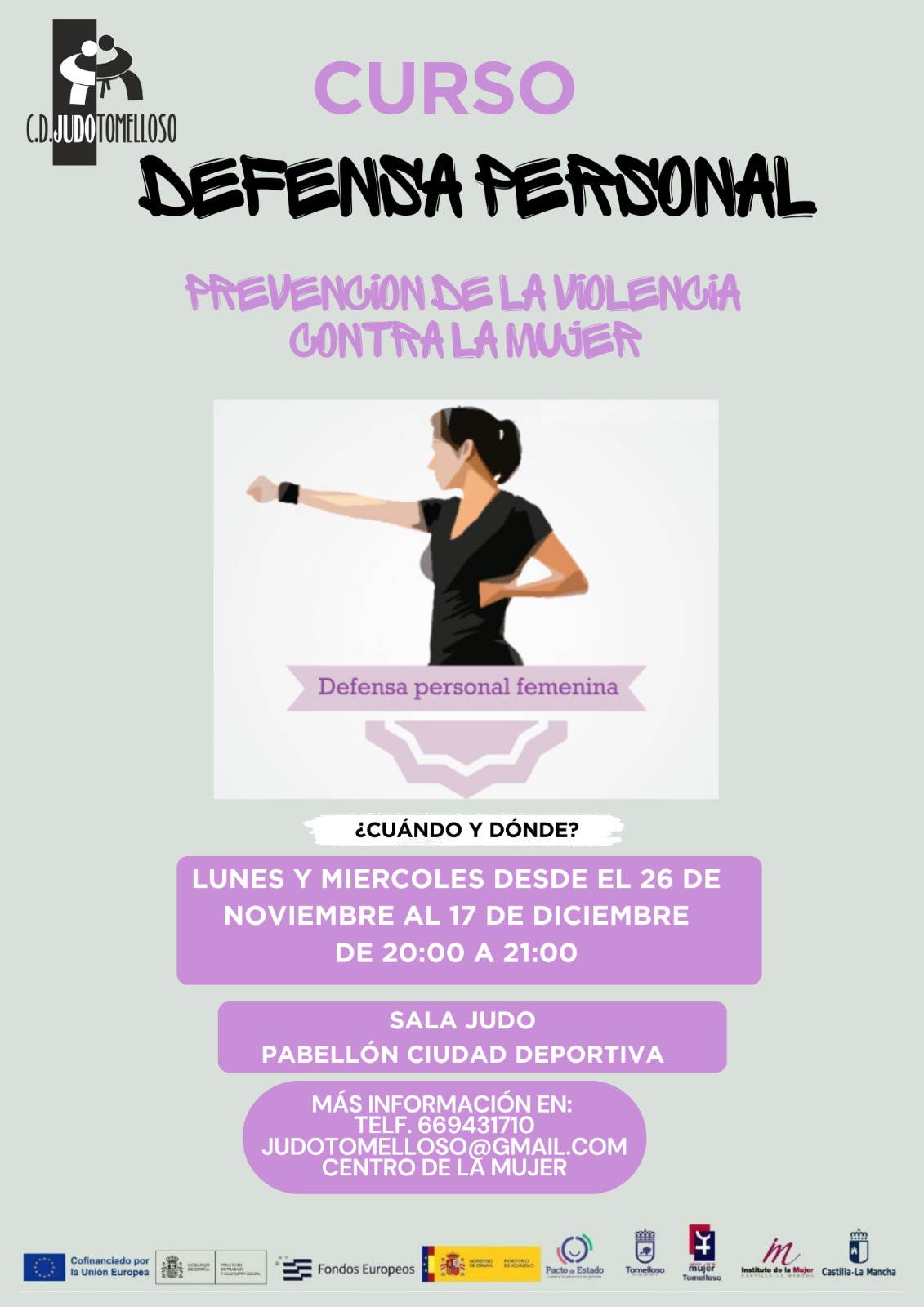 Cartel curso defensa personal mujeres