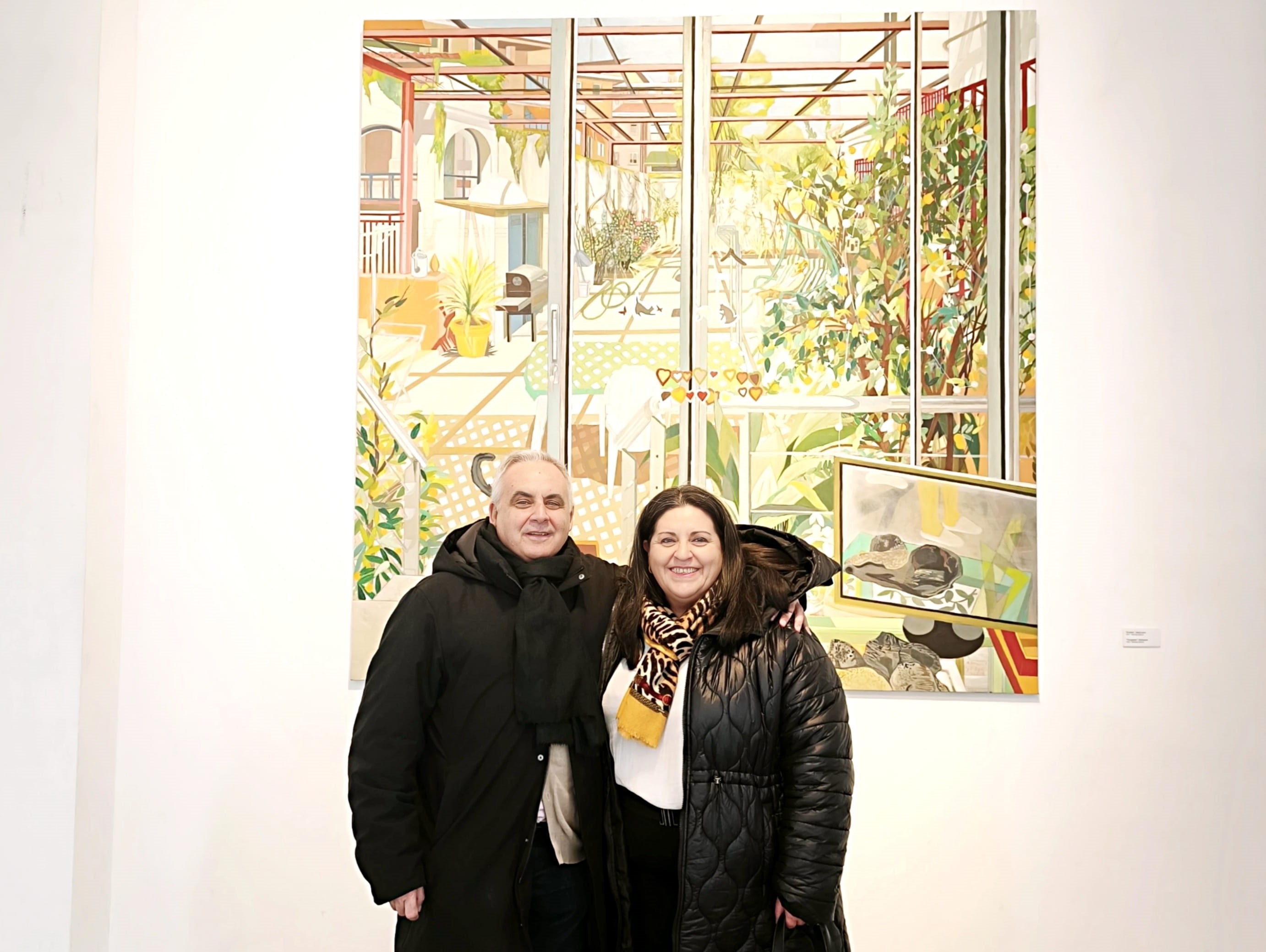 Inés Losa y Pepe Carretero en la exposición del artista en el Real Jardín Botánico