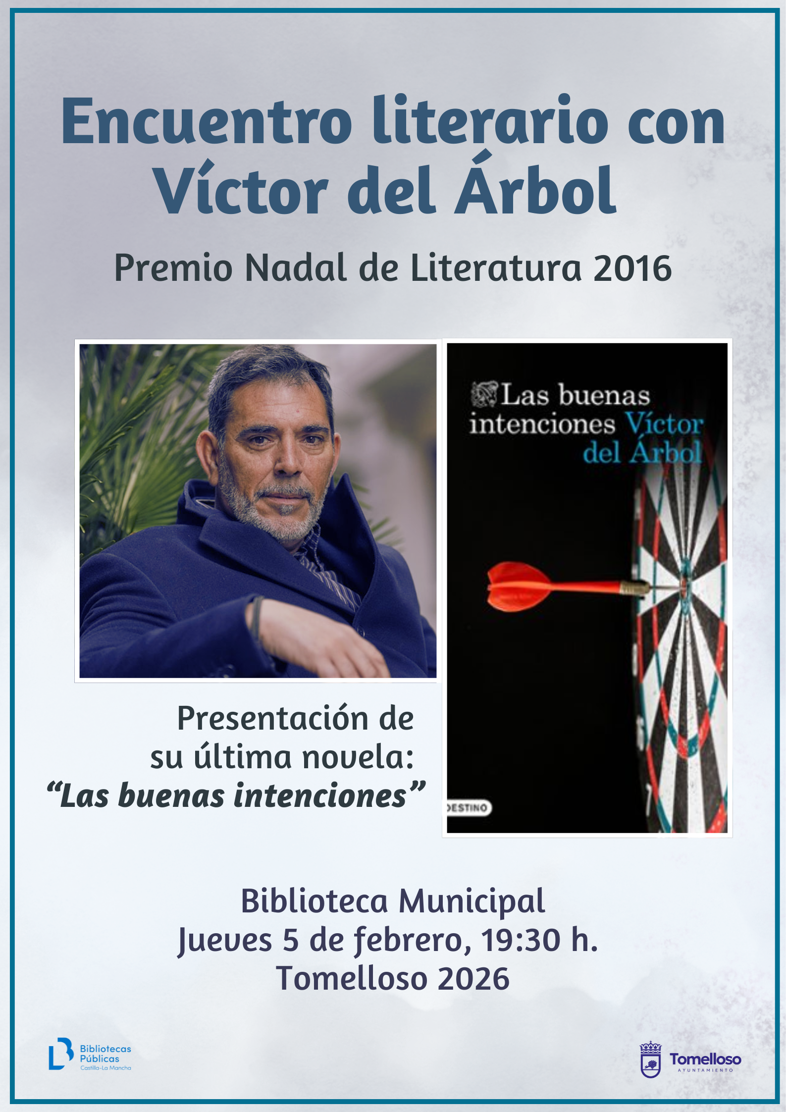 Cartel encuentro literario Víctor del Árbol