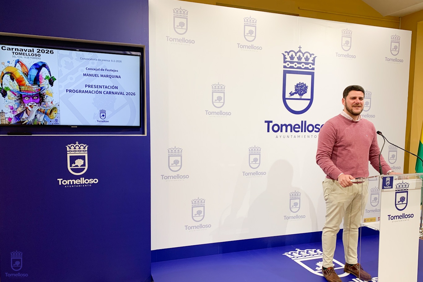 Manuel Marquina en la rueda de prensa de presentación del Carnaval 2026