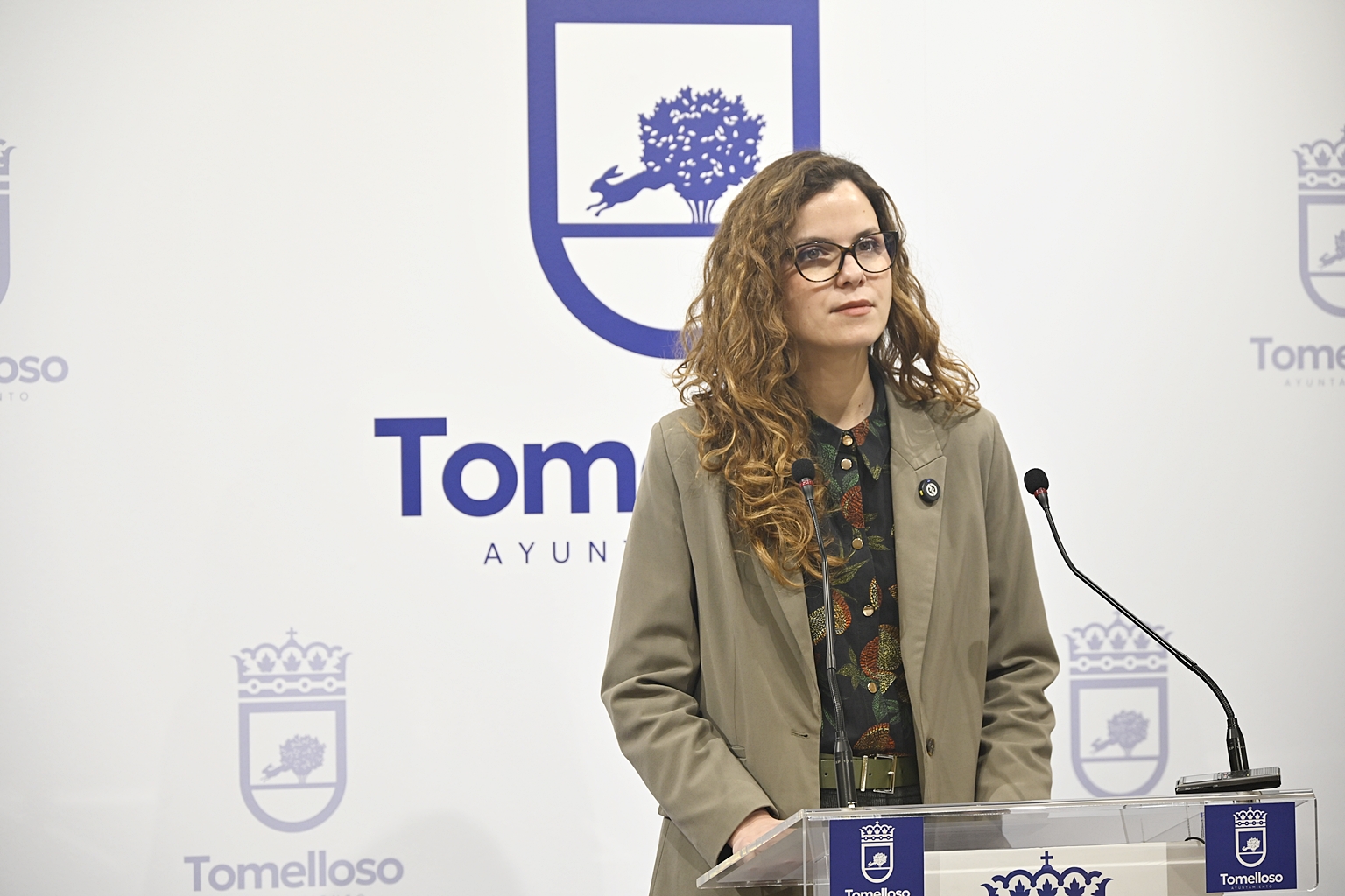 La concejala del grupo socialista, durante la rueda de prensa de este lunes