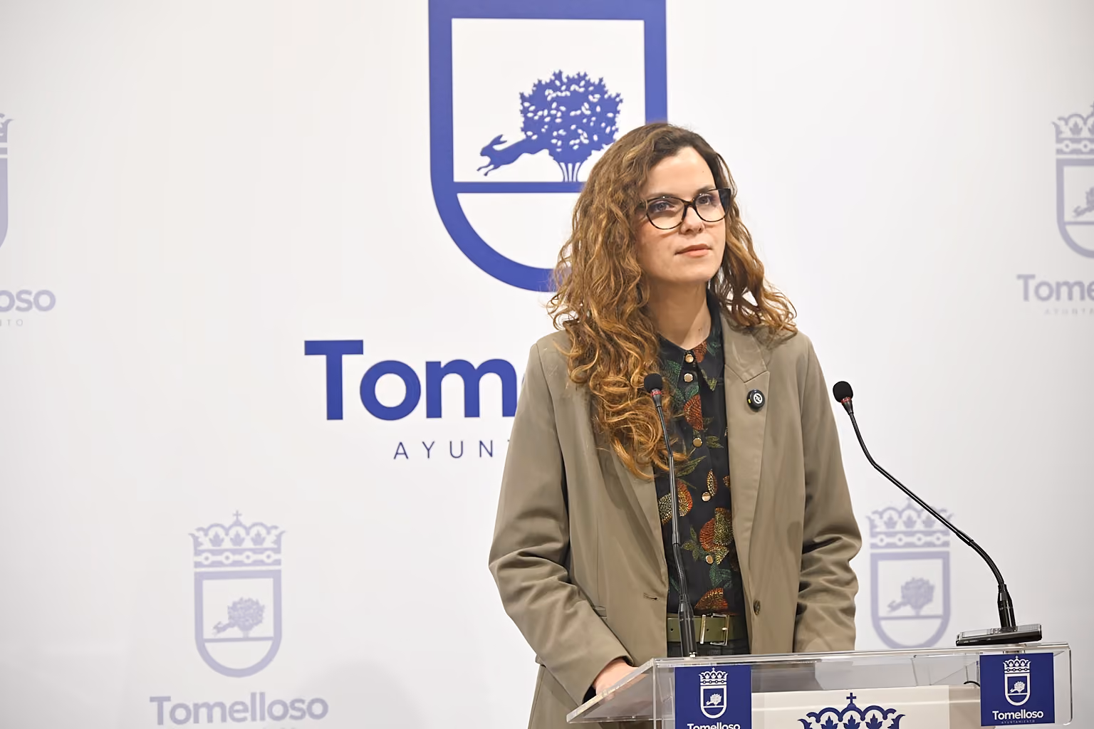 La concejala del grupo socialista, durante la rueda de prensa de este lunes