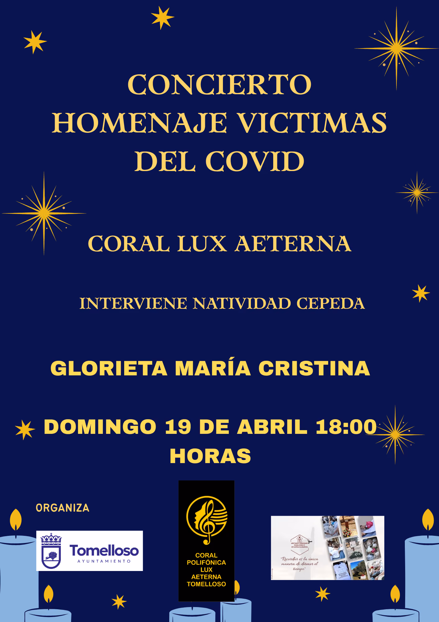 Cartel homenaje víctimas covid