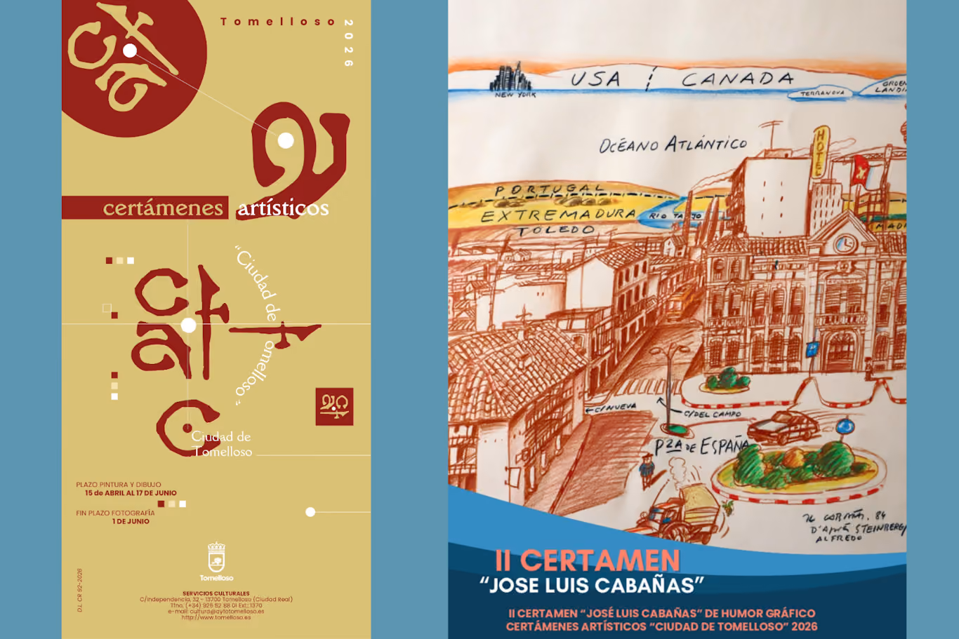 carteles certámenes artísticos y certamen humor gráfico