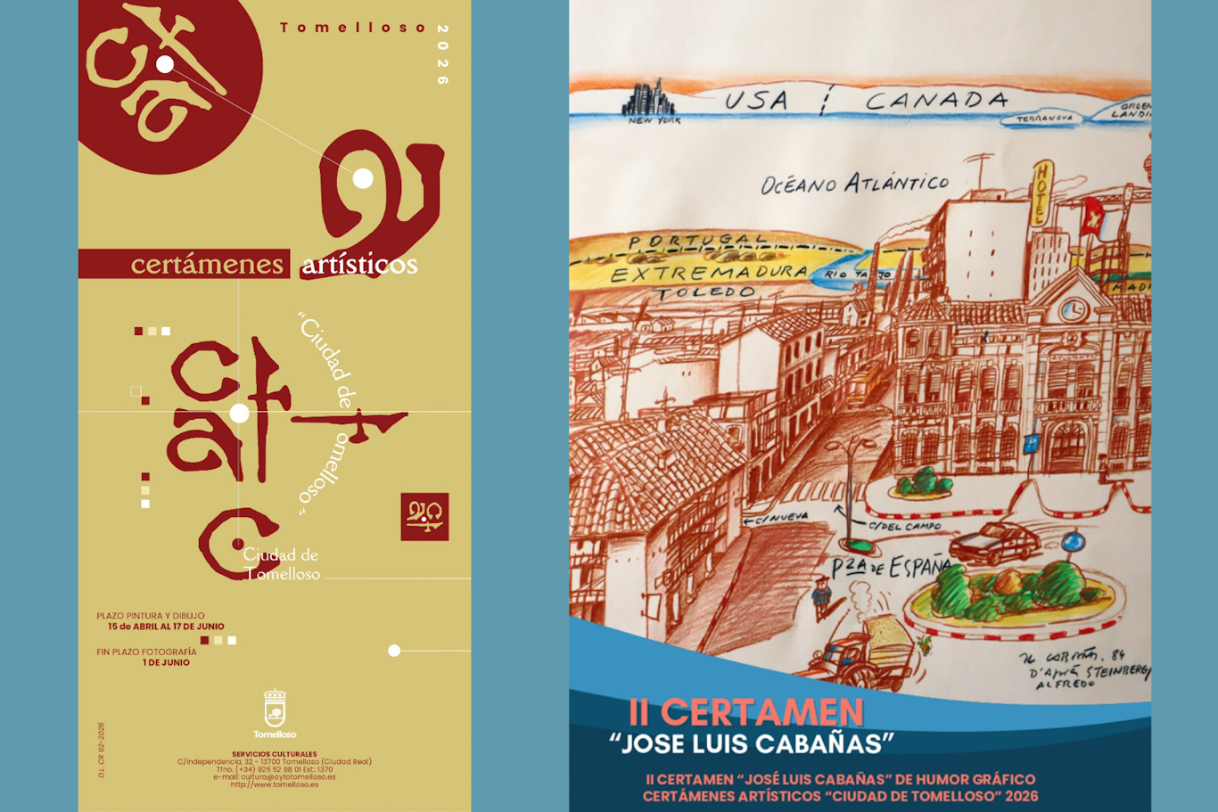 carteles certámenes artísticos y certamen humor gráfico