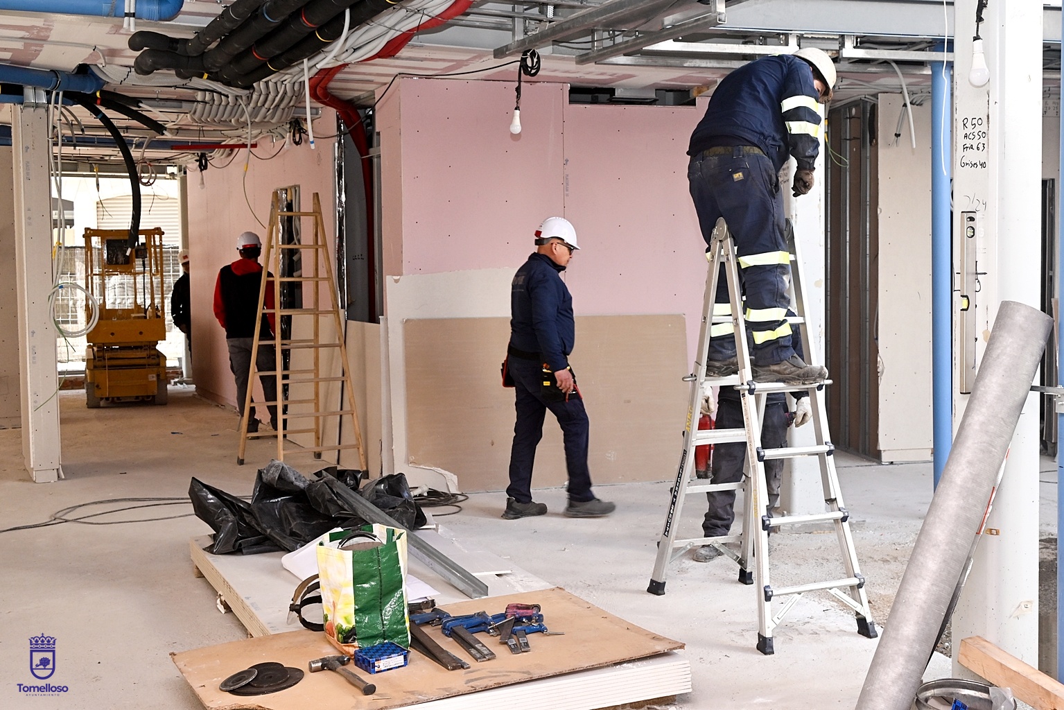 Foto trabajadores en obra