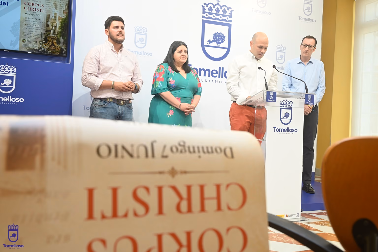 Participantes en la presentación que ha tenido lugar en el Ayuntamiento de Tomelloso