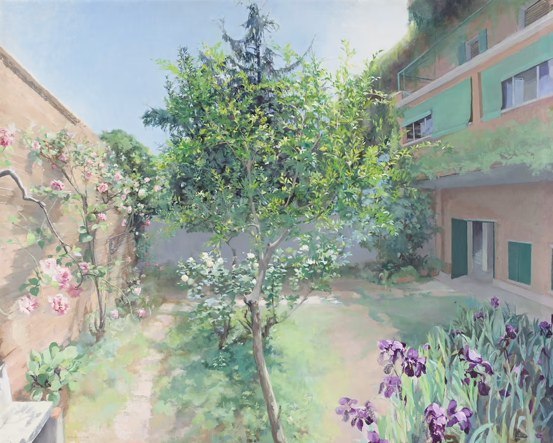 Jardín de la Plaza de la Infancia. @Antonio López, María Moreno, VEGAP 1996