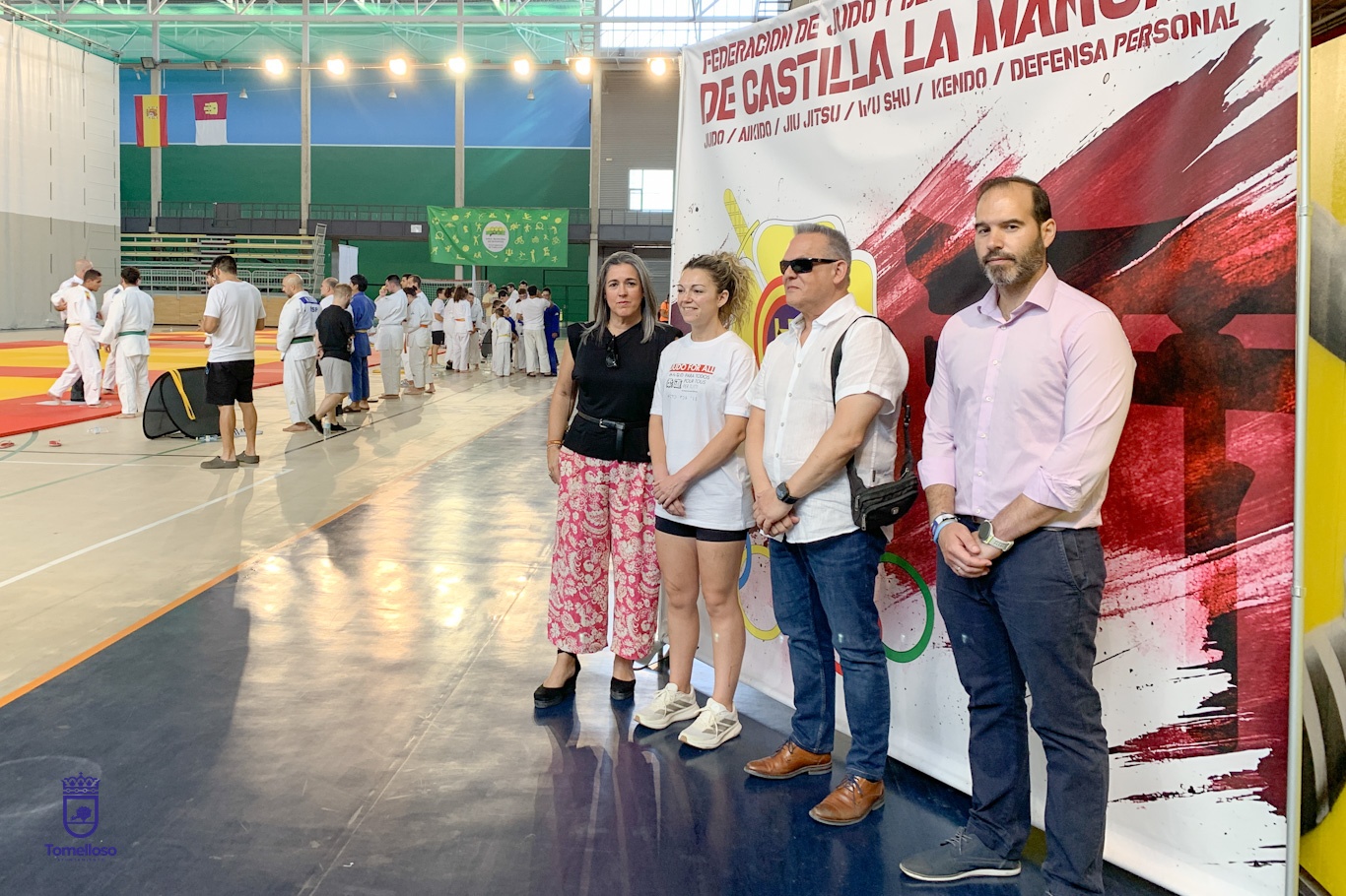 Los oncejales de Deportes y Servicios Sociales y representantes federativos en el Campeonato de España de Judo FEDC y el Open de Tomelloso de Judo para Personas con Discapacidad