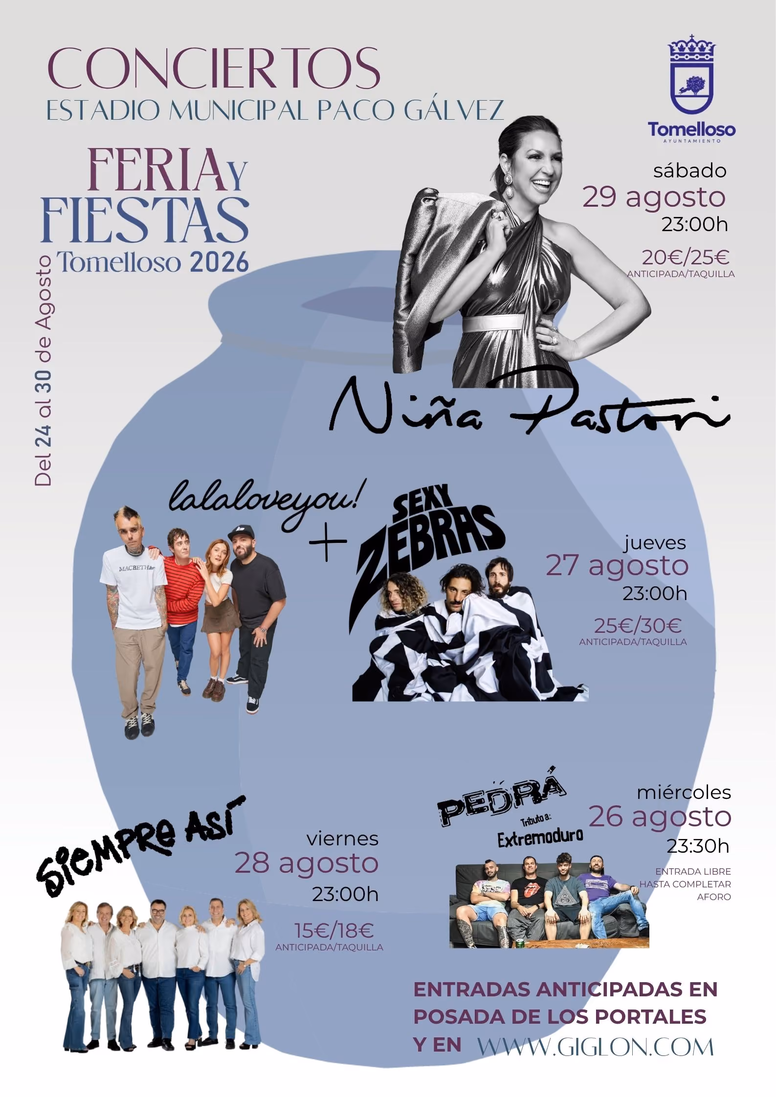 Cartel conciertos de Feria 2026
