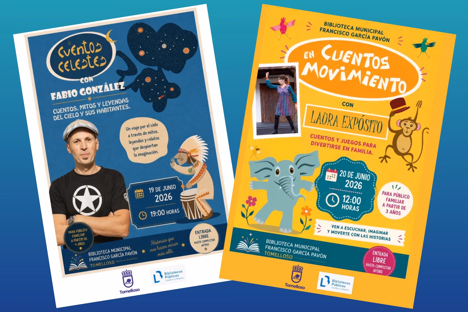 Carteles cuenta cuentos fin curso biblioteca 2026
