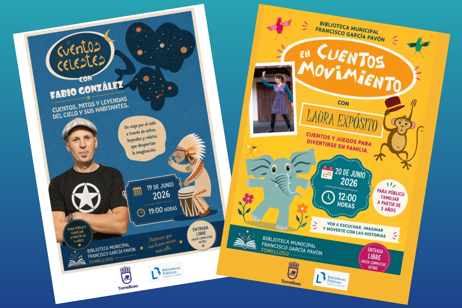 Carteles cuenta cuentos fin curso biblioteca 2026