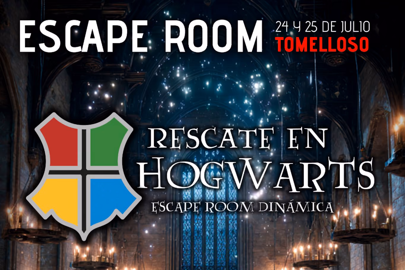 Cartel Scape Room "Rescate en Hogwarts"