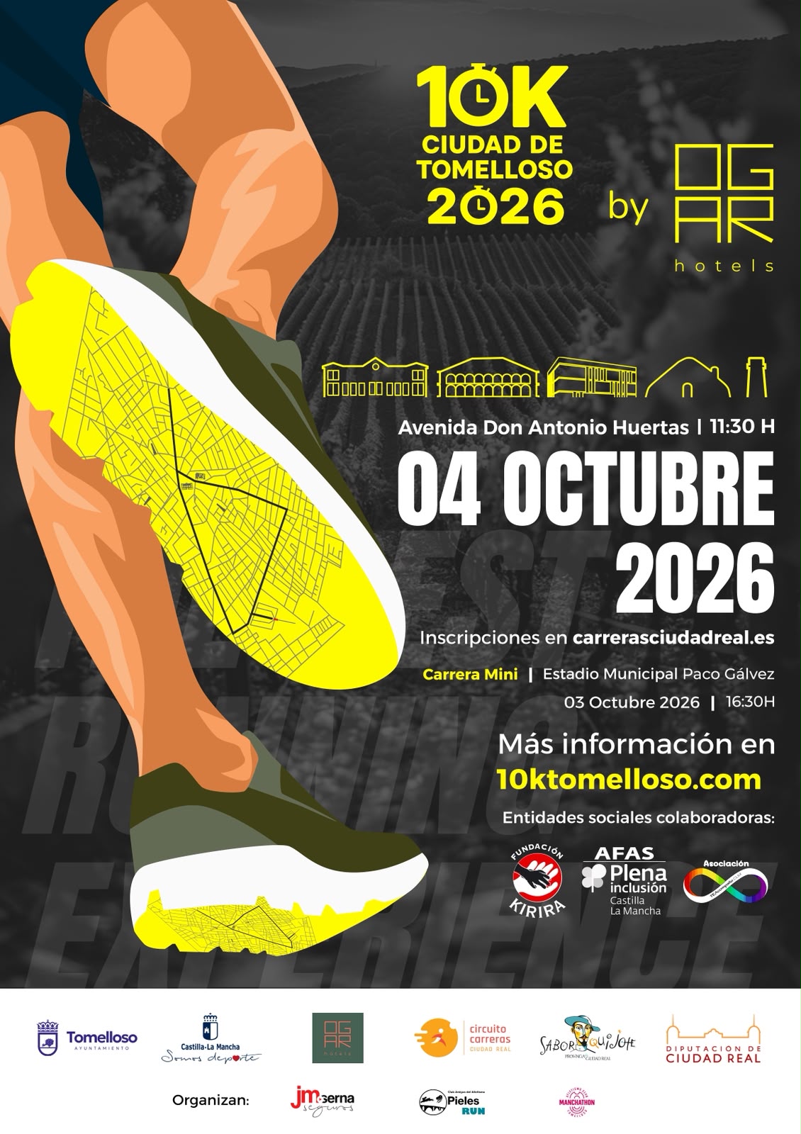 Cartel 10K Ciudad de Tomelloso 2026 by Ogar Hotels