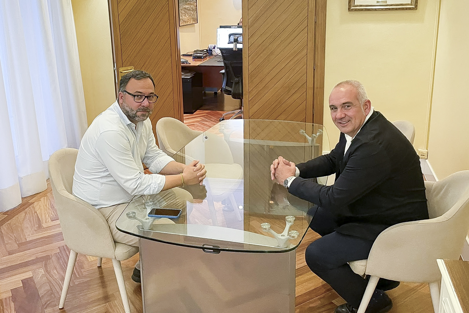 Navarro y Cepeda durante la reunión celebrada estos días
