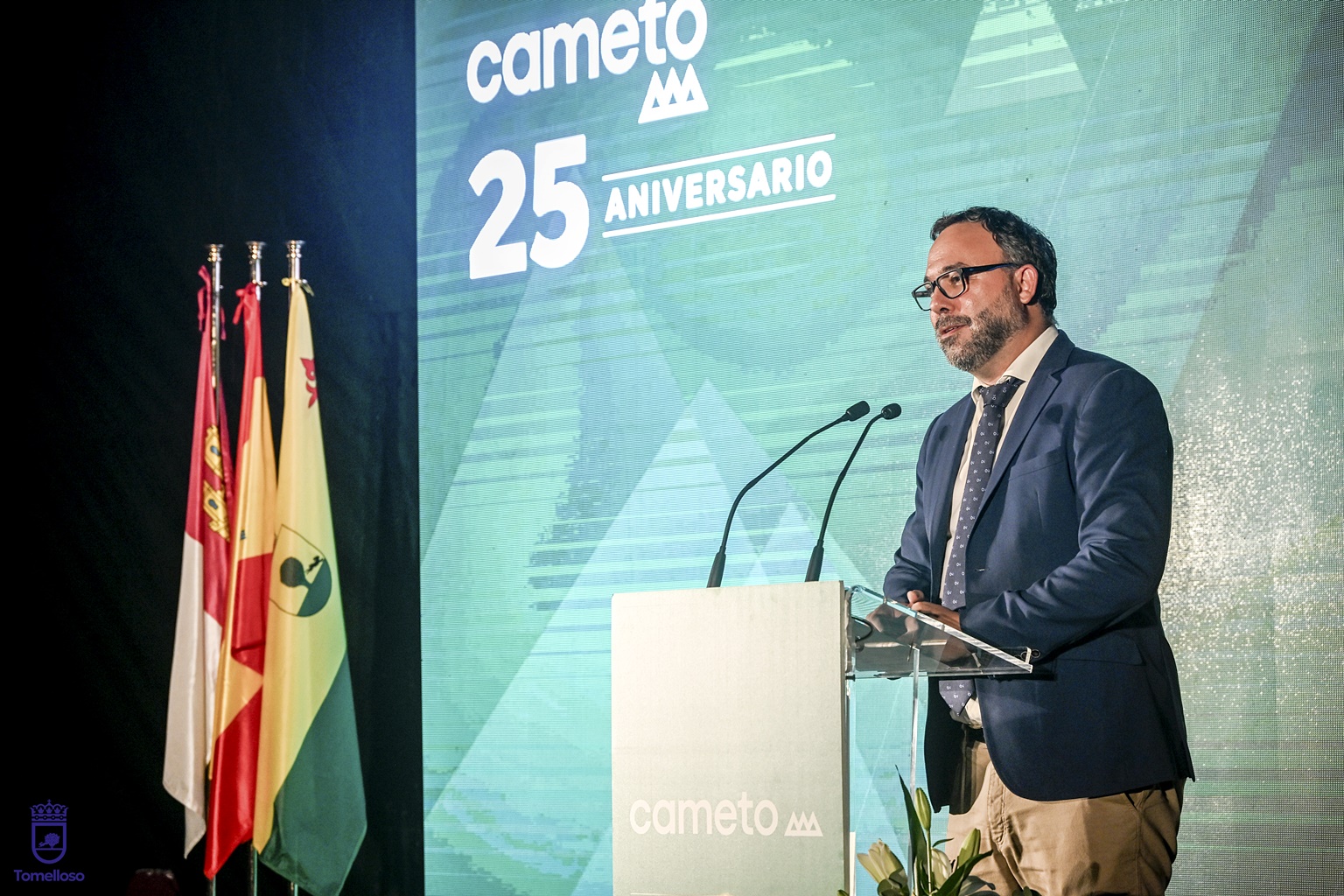 Javier Navarro, durante su intervención en el 25 Aniversario de Cameto