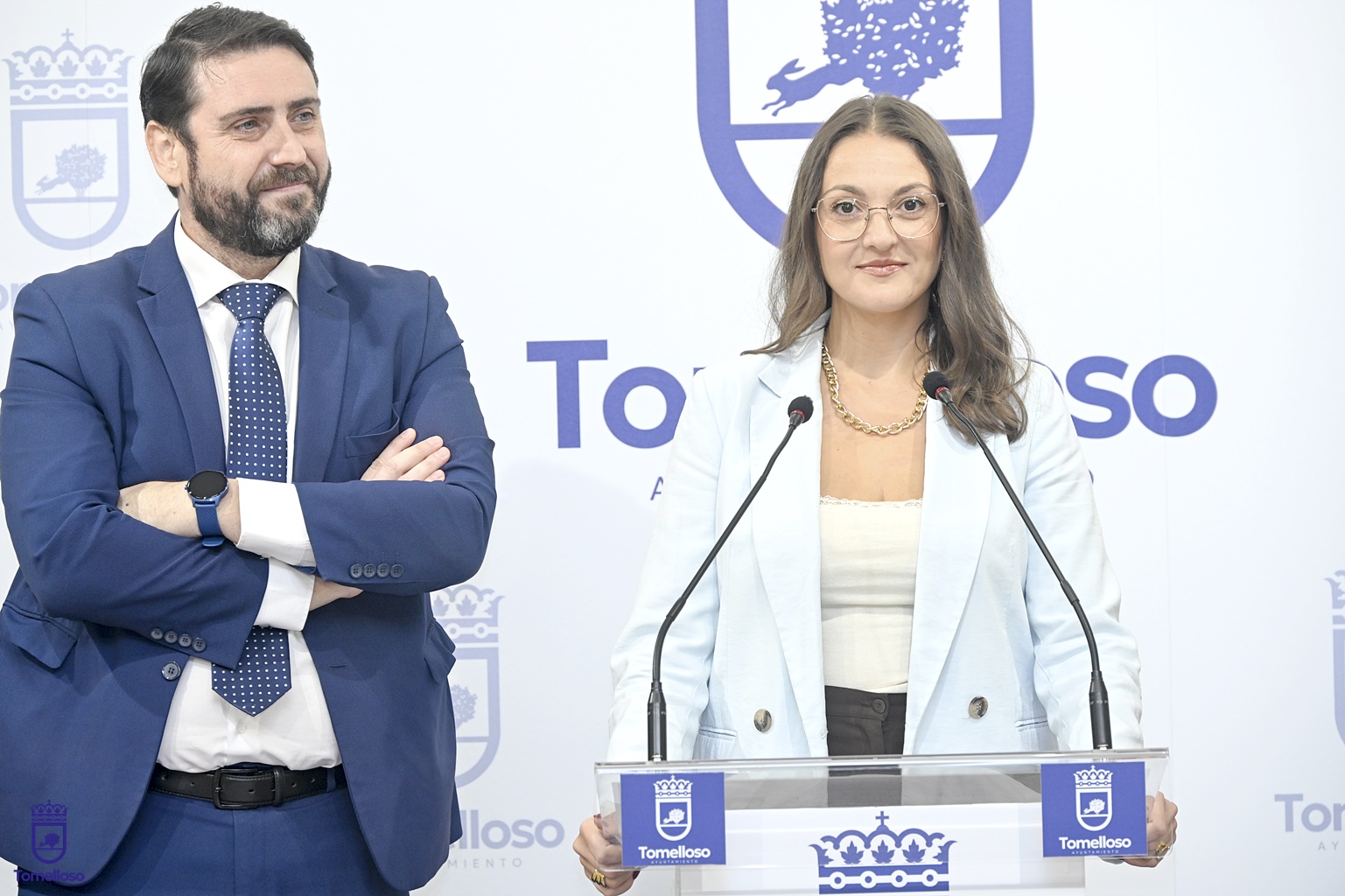 Francisco Javier Martínez y Rocío Valentín, durante la presentación de Tomelloso Sabor