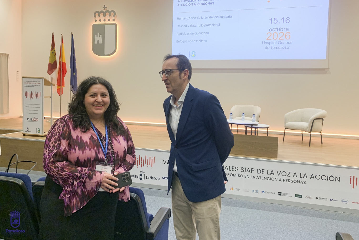 Inés Losa y Antonio Calvo momento antes de comenzar las jornadas SIAP