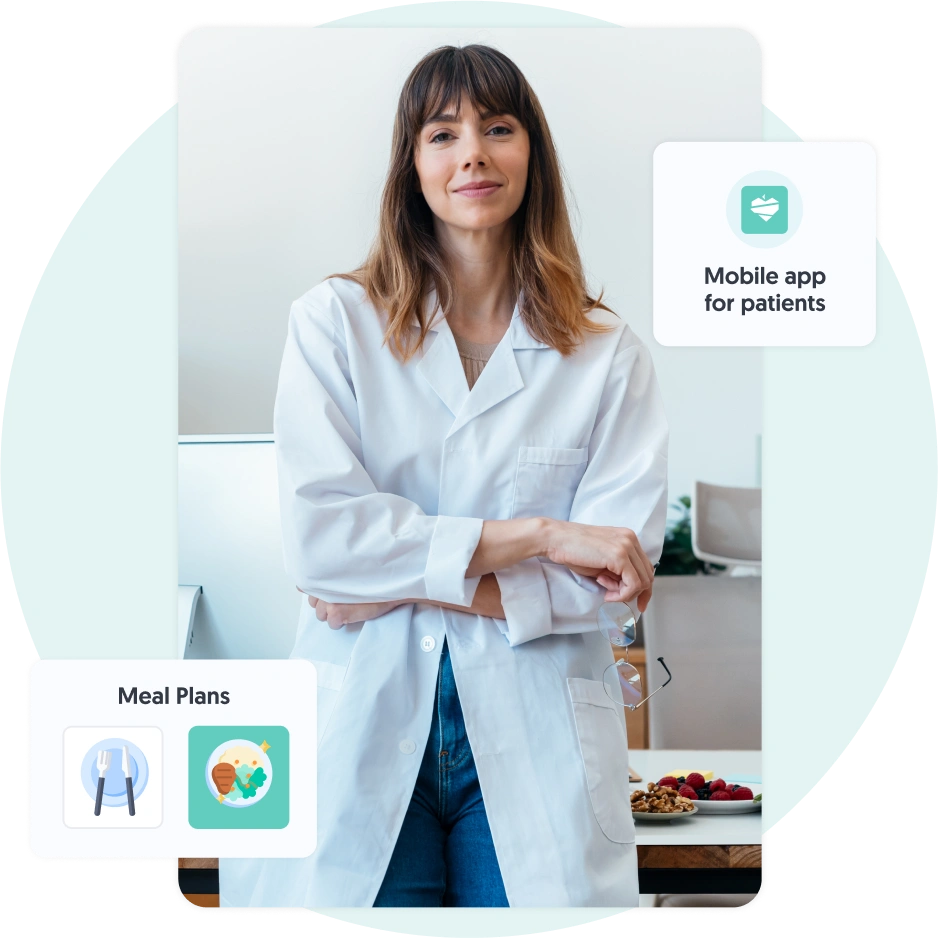 Woman dietitian on her feet