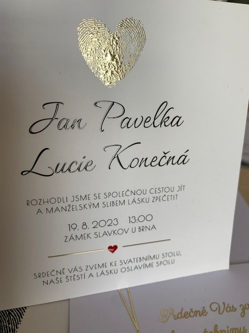 3D lakování svatební oznámení
