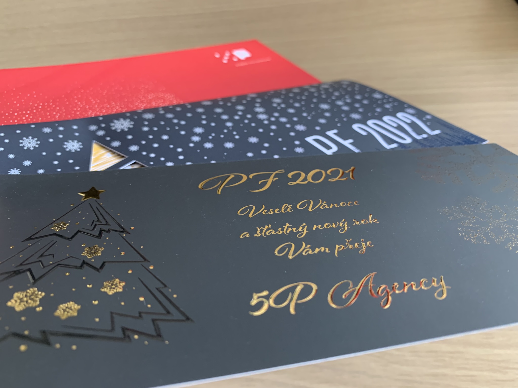 Metalická ražba na PF, novoroční přání