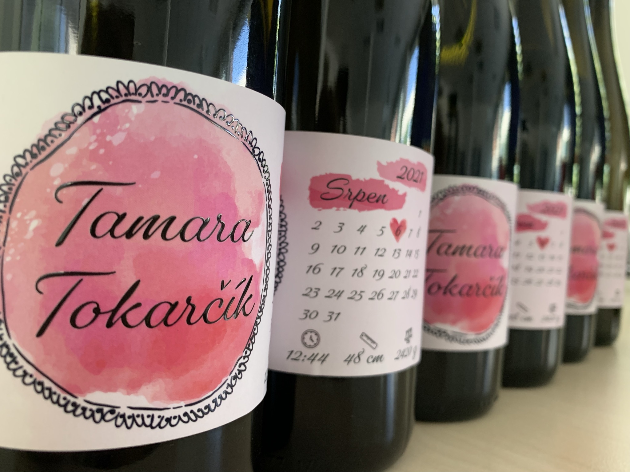 etiketa na víno, narození dítěte