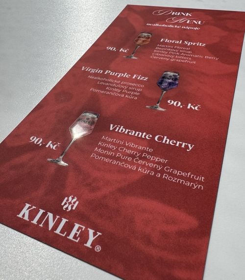 POS materál - menu do baru, restaurace, hospody