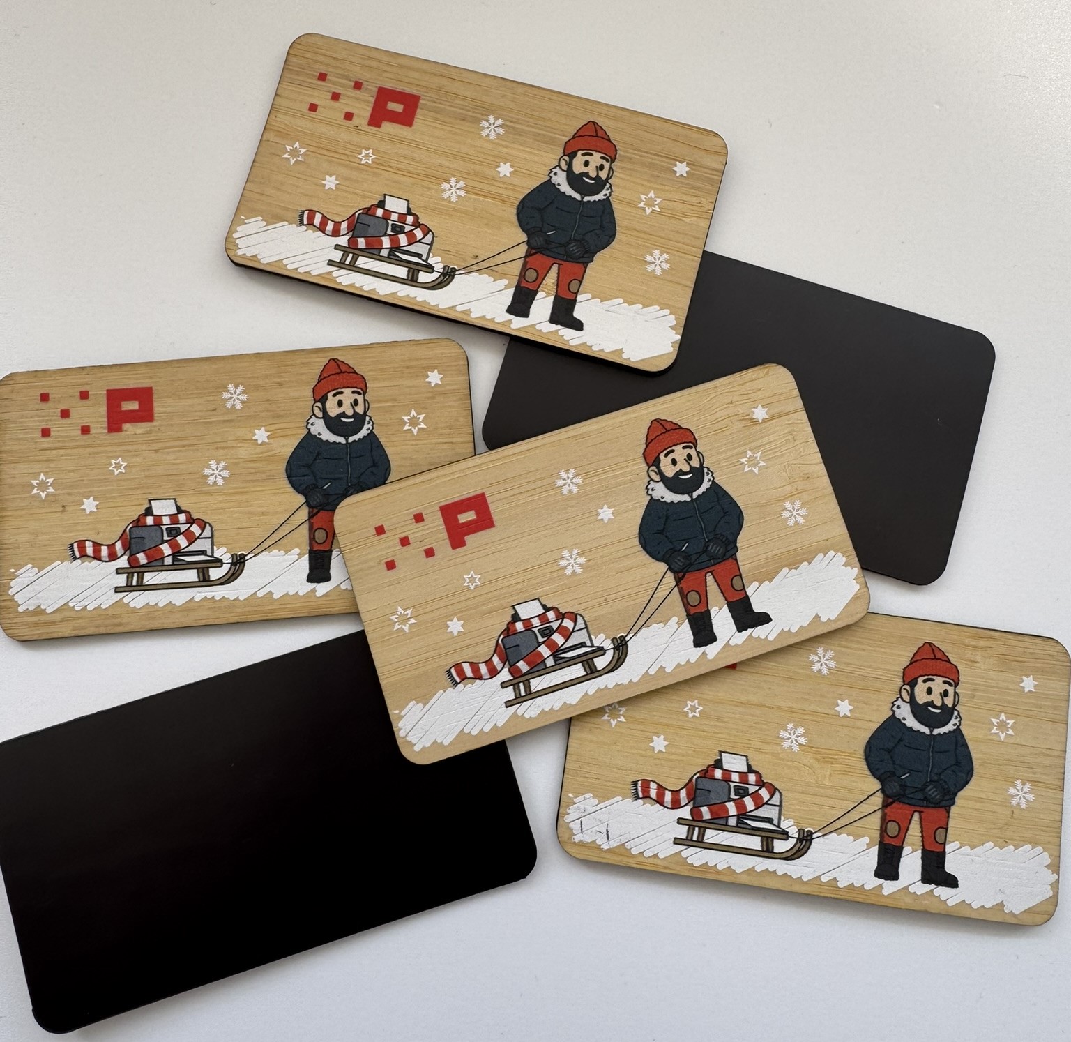 POS materál - magnety, magnety dřevěné nebo dřevěné vizitky