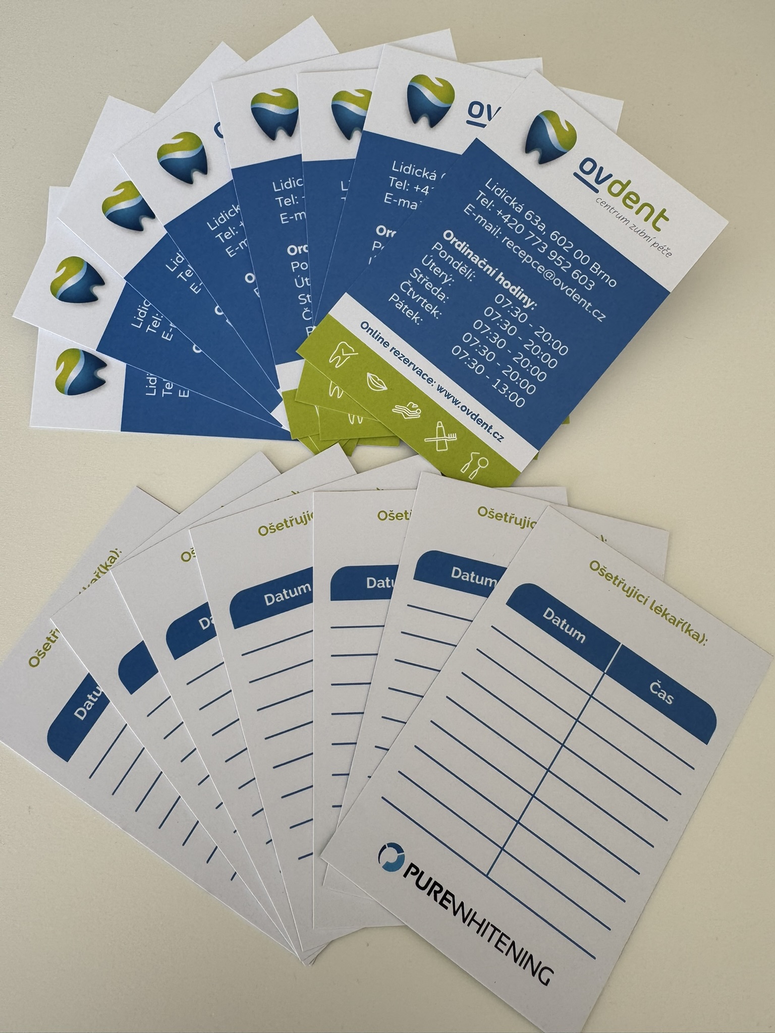 tisk objednávkových kartiček, předtisk receptů a žádanek