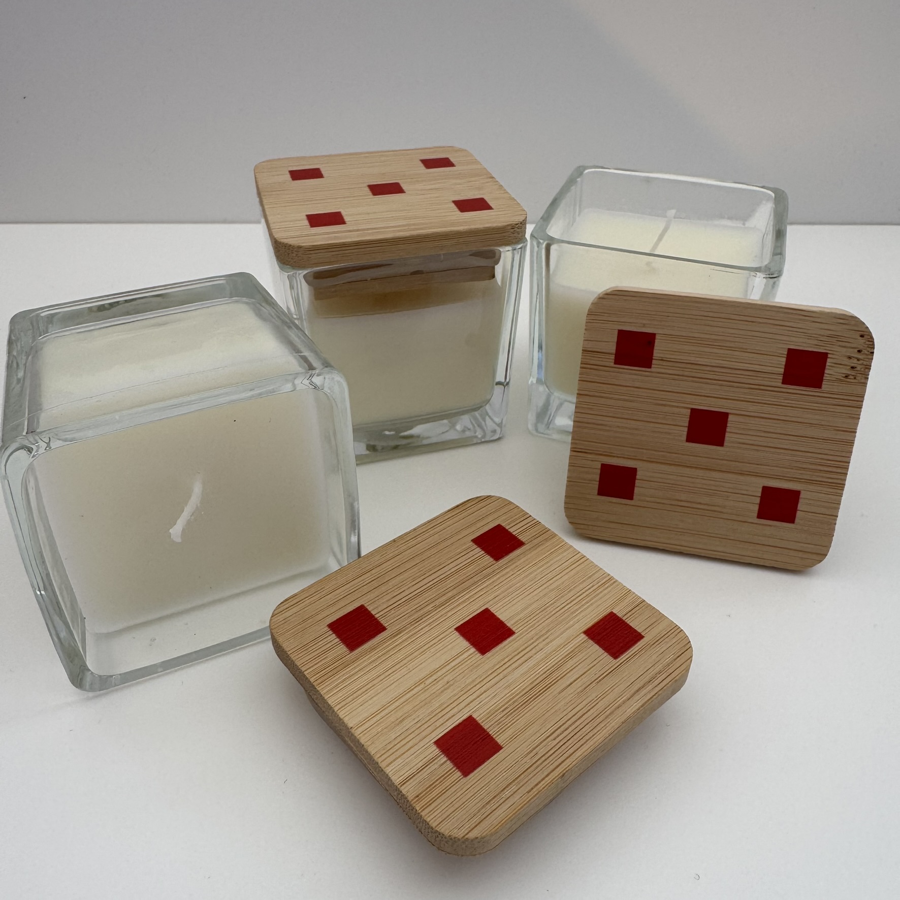 UV tisk bambus, dřevo, svíčka, potisk na reklamní materiál