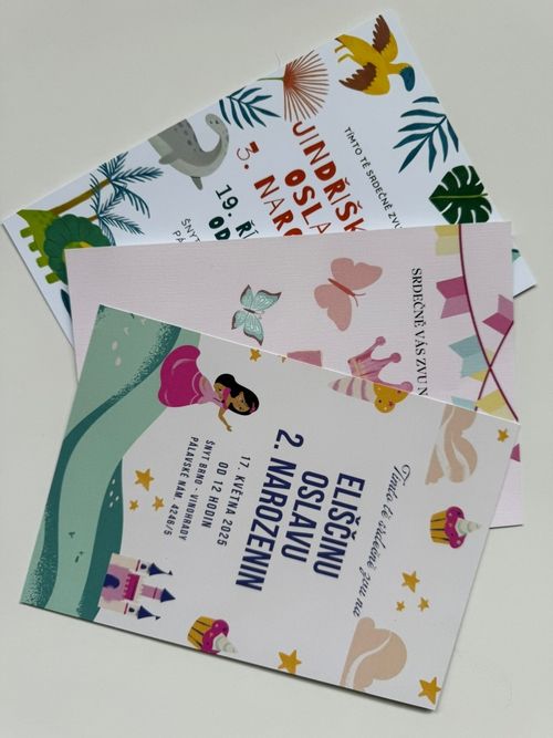 tisk pozvánek na narozeniny, křtiny