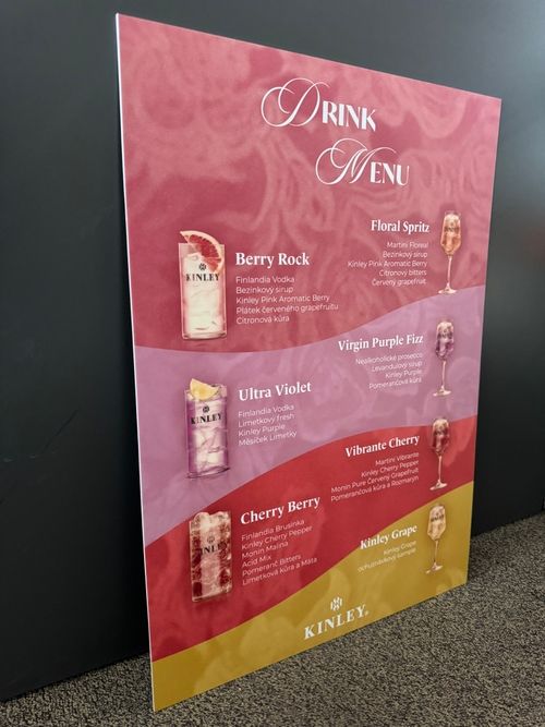 UV tisk, kappa deska, deska, menu, cedule